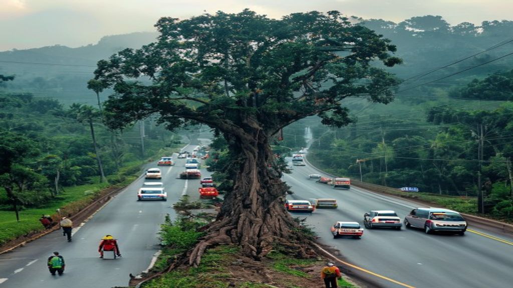 හට්ටන්-කොළඹ මූලික මාර්ගයේ මල්ලියප්පු ප්‍රදේශයේ විශාල ගස වැටීමෙන් උදෑසන ගමන් තදබදයට මුහුණ