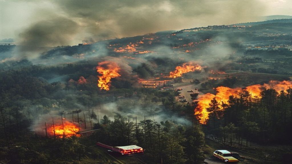 මැඩ්‍රිඩ් හා ප්‍රංශයේ විශාල වනාන්තර ගිනි පිළිබඳ තත්ත්වය